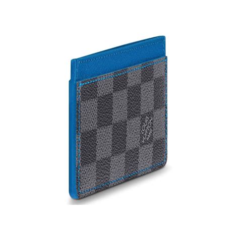 louis vuitton card holder damier graphite grey/blue|Double Card Holder Damier Graphite Canvas .